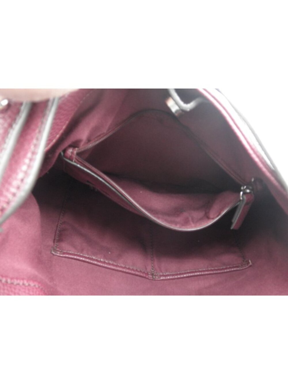 Vintage Liz Claiborne Faux Leather Merlot Claret Shoulder Bag 3D applied Flowers - Picture 5 of 16